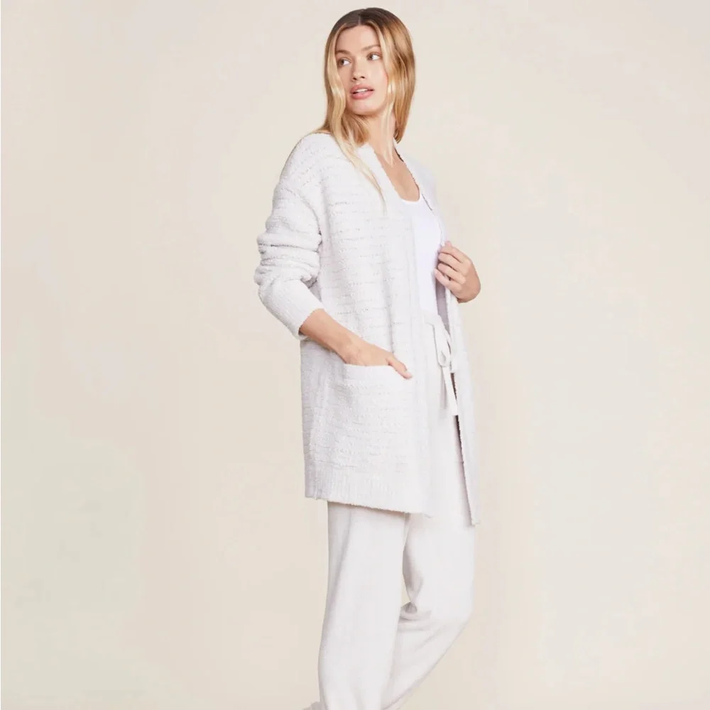 BAREFOOT DREAMS CozyChic Boucle Welt Pocket Cardigan | Size L 🆕 - Picture 3 of 10